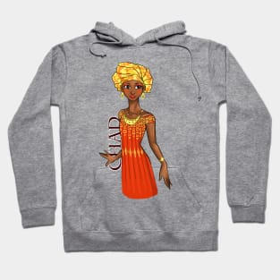 Black is Beautiful - Chad Afrocican Melanin Girl in traditional outfit Hoodie